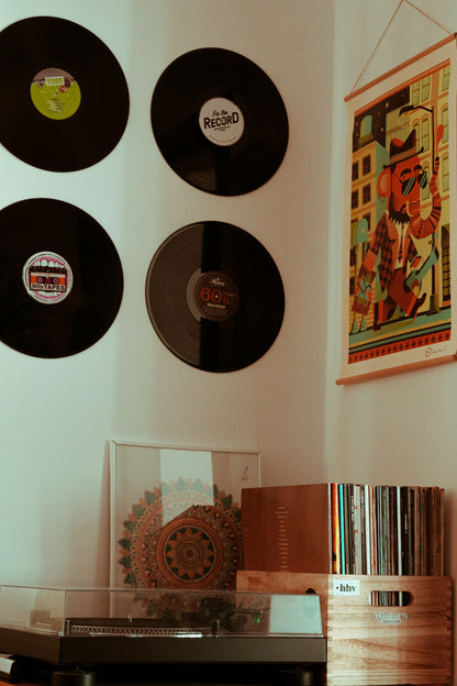 8Pcs Vinyl Record Wall Stickers